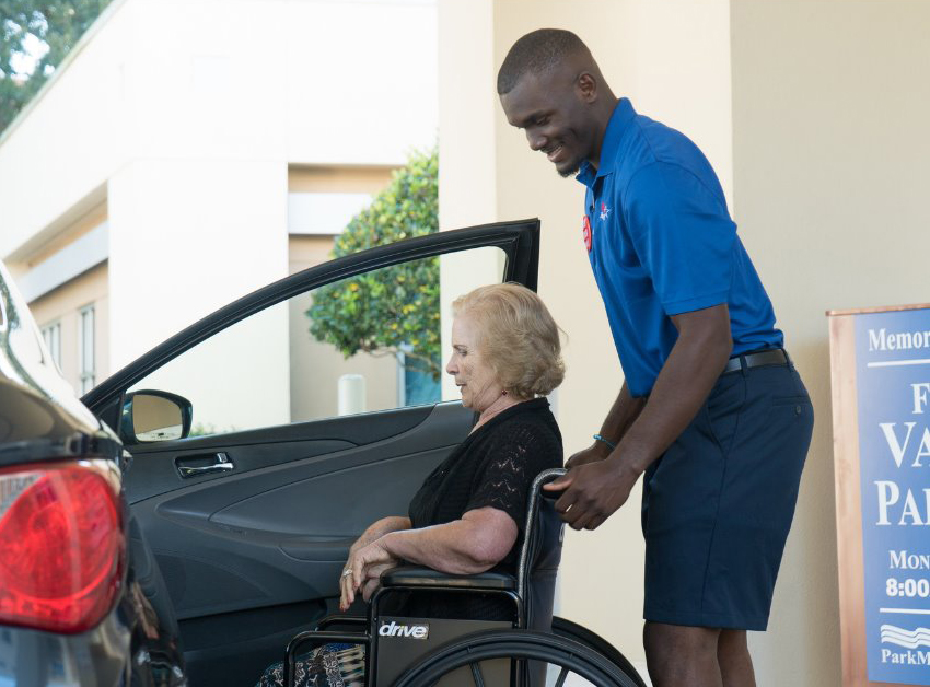 ParkMed Hospitality Greeter Concierge wheelchair patient